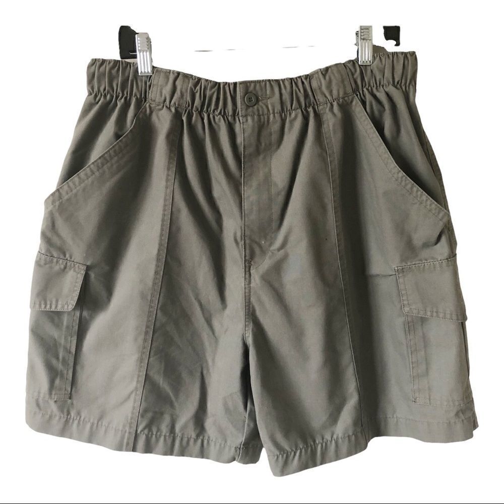 Knights Bridge Men’s‎ Olive Green Elastic Waist Cargo Shorts Size Large